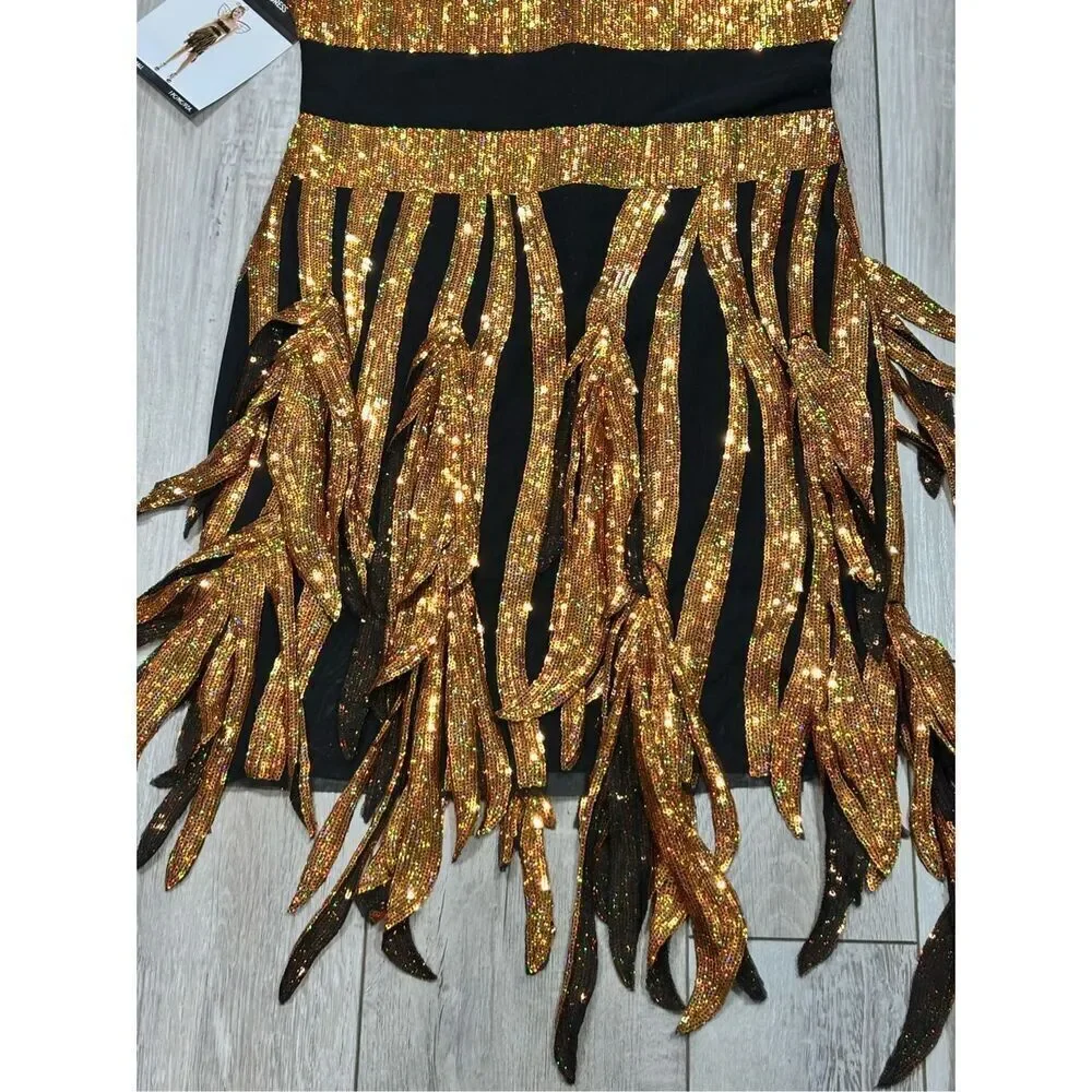 Sequence Queen Bee Dress Costume Dance Theater Cosplay Halloween Adult Size